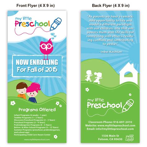 Preschool Flyer 16 Examples Illustrator Indesign Word Pages