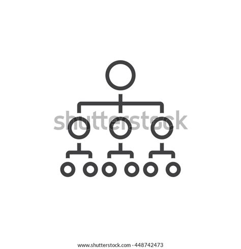 Organizational Chart Line Icon Outline Hierarchy Stock Vector Royalty