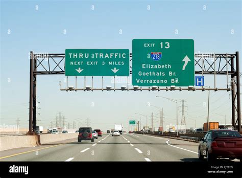 New Jersey Turnpike I 95 Interstate Exit In New Jersey Usa Stock