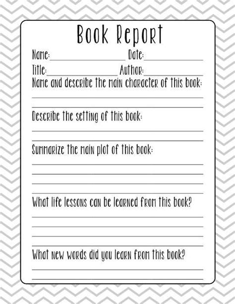 Book Report Template 3rd Grade 7 Templates Example Templates