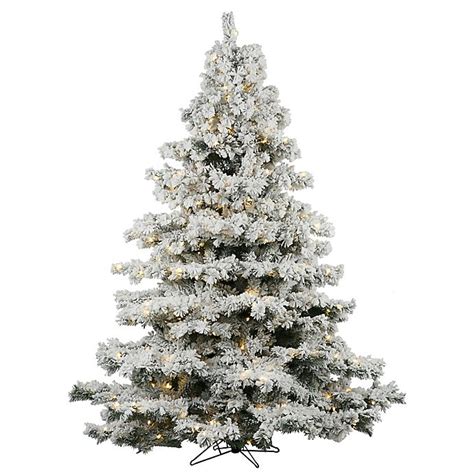 Vickerman Flocked Alaskan Pre Lit Christmas Tree With Warm White Lights
