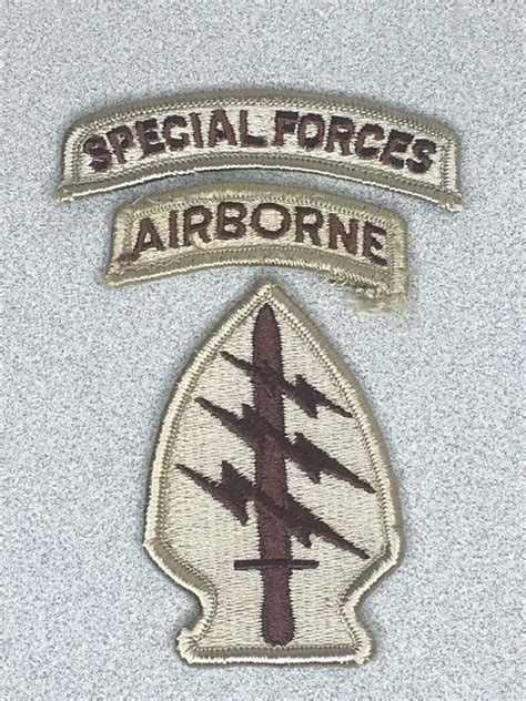 Army Special Forces Command Ssi Wairborne And Special Forces Tabs Desert