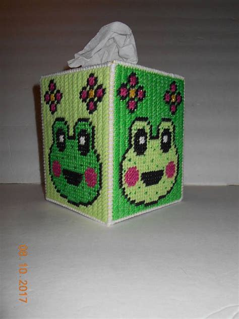 Maybe you would like to learn more about one of these? Frog Green Spring tissue box cover kleenex Plastic canvas ...