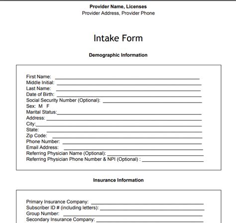 How health insurance for therapy works: Mental Health Therapist Intake Form Downloadable PDF