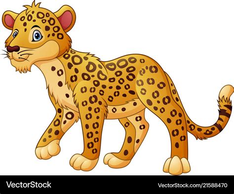 Cartoon Leopard Walking Royalty Free Vector Image