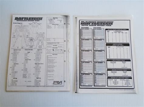 Battletech Record Sheets 3050 W Weapon And Equip Reference