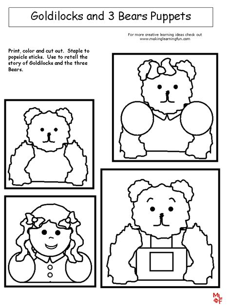 Printable Goldilocks And The Three Bears Activities