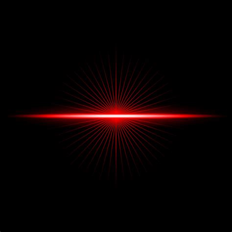 Lens Flare Red Glow Light Ray Effect Illuminated Vector Art At The