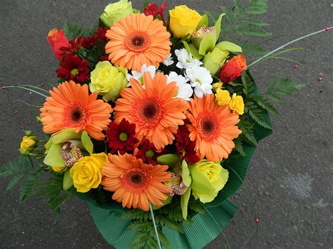 Photo Bouquets Roses Orchid Gerberas Flower Chrysanthemums