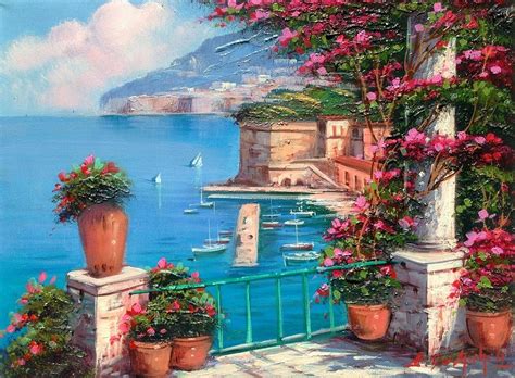 Original Watercolor Sorrento Italy Painting Painting Art And Collectibles