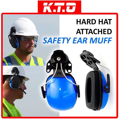Hard Hat Attached Safety Mounted Ear Muff Earmuff Protection For Safety