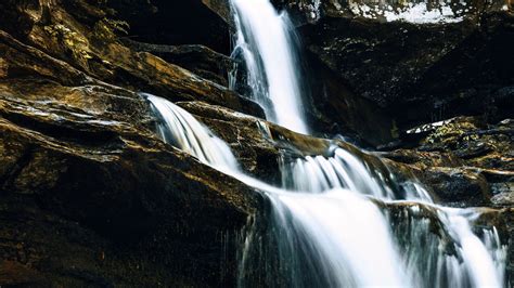 Algae Waterfall Rocks Stones Water Cascade Splashes Stream