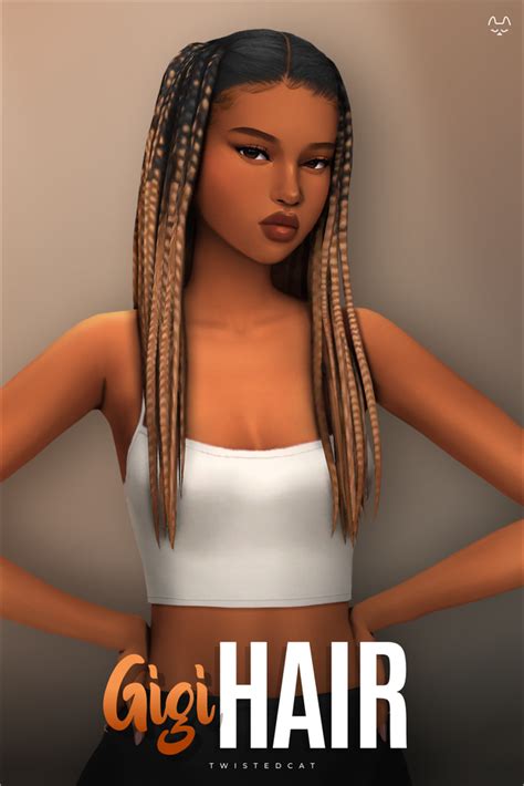 Gigi Hair Twistedcat Sims 4 Afro Hair Sims Hair Sims 4 Curly Hair