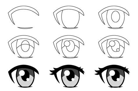 Simple Anime Eyes Drawing How To Draw Simple Anime Eyes Steps