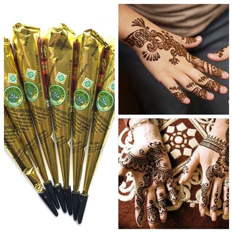 6pcslot Natural Herbal Brown Henna Tattoo Paste Indian Women Body