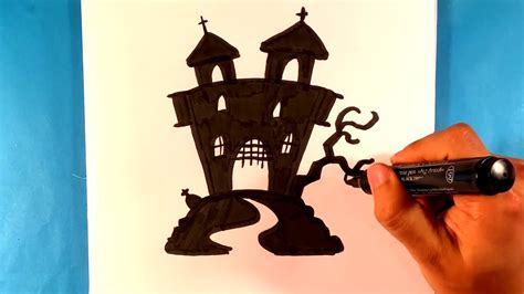 How To Draw Haunted Castle Halloween Drawings For Beginners Youtube