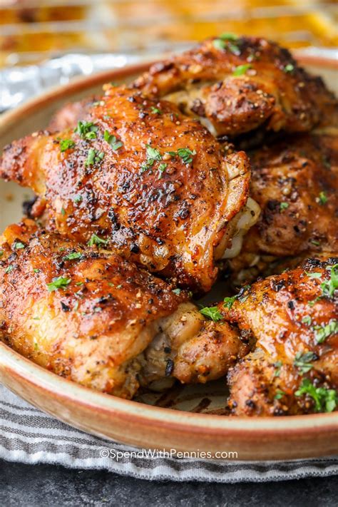 Crispy Baked Chicken Thighs Perfect every time - Spend With Pennies