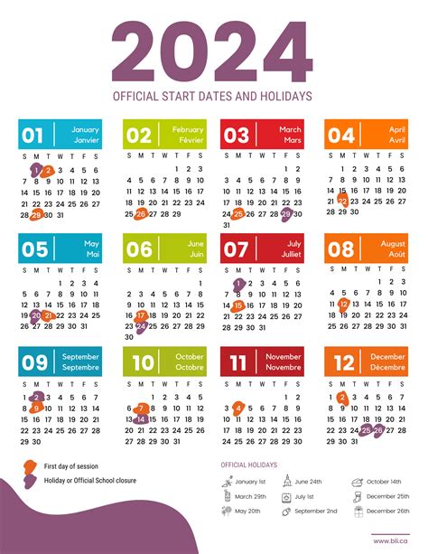 Calendario 2024 Quebec Hatti Koralle