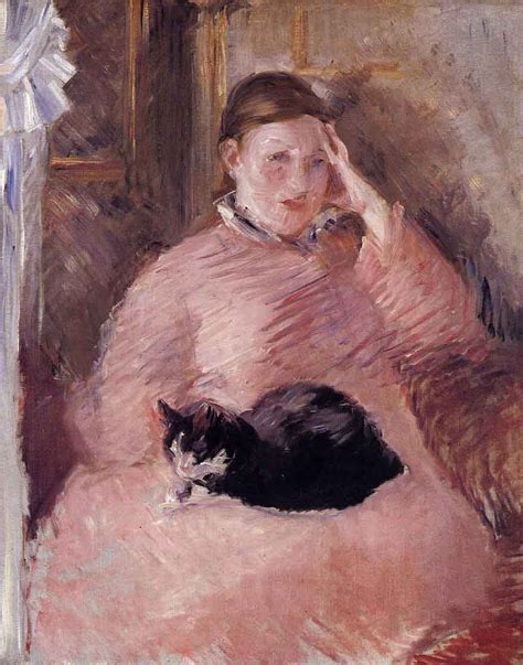 Woman With A Cat Portrait Of Madame Manet By Edouard Manet Art Reproduction From Cutler Miles