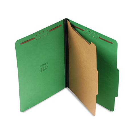 Universal Pressboard Folder Four Section Emerald Green 10box