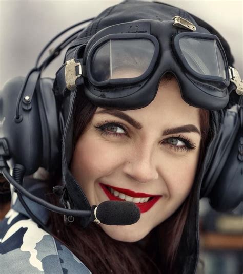 Female Pilot With Aviation Art