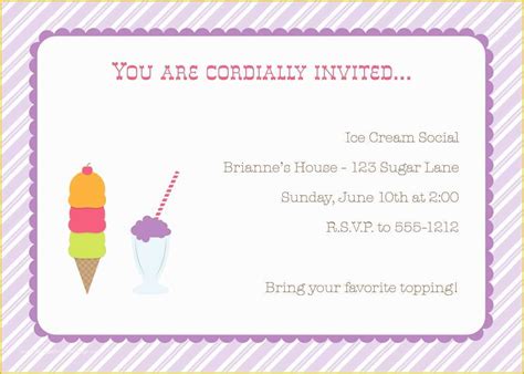 Ice Cream Social Invitation Template Free Of New Release Thursday Ice