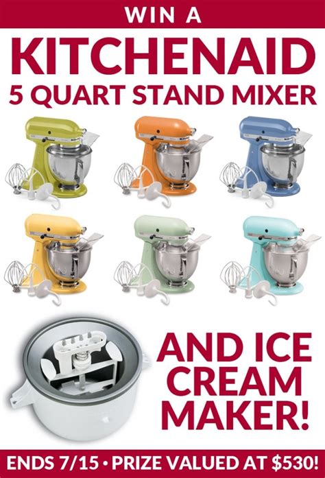 We recommend using the kitchenaid stand mixer with its ice cream maker attachment or the cusinart ice cream machine. Kitchen Aid Stand Mixer Giveaway - Diary of A Recipe Collector