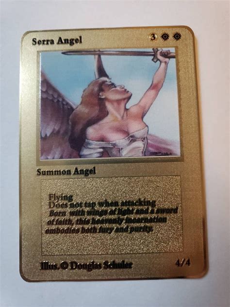 Serra Angel Mtg Card Alpha Beta Custom Gold Alternative Etsy
