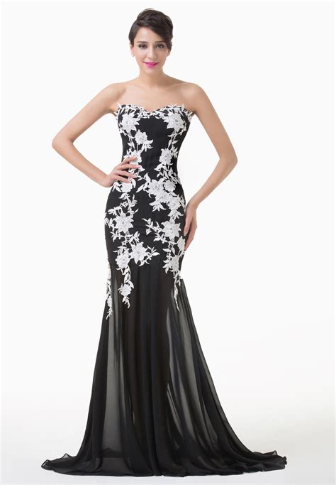 Black And White Floral Lace Sheer Evening Dress From Graciellas Saved To Evening Gowns