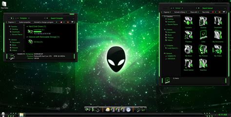 Green Alienware Skin Pack 30 For Windows 7 X86 X64 Lencacot
