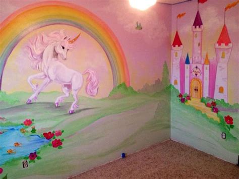 Painting the wall the same color as the ceiling 5. rainbow unicorn toadstool mural - Google Search | Castle ...