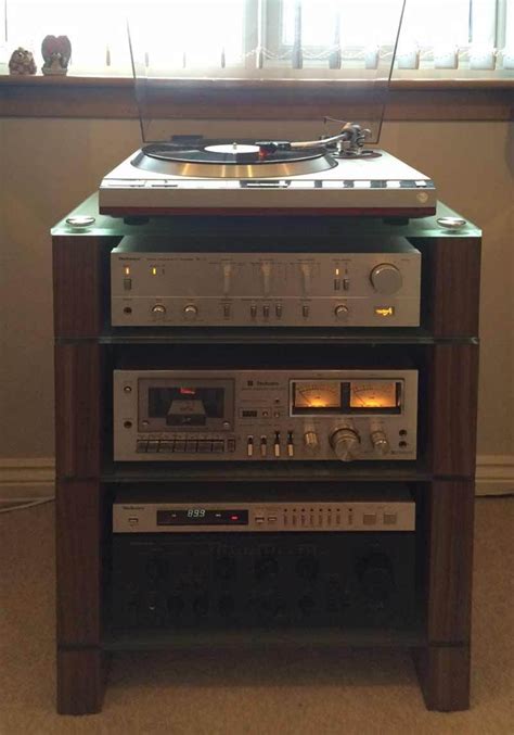 George nelson for herman miller walnut thin edge hifi media cabinet, 1952. HiFi Stand in Walnut with Etched Glass Shelves and ...
