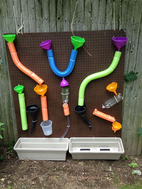 So do not overlook tables just because you think the price does not reflect the overall performance. do it yourself water wall made from peg board, dollar store pool noodles, funnels, bottles and ...