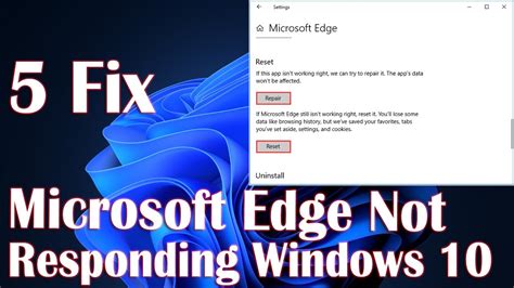 Solved Microsoft Edge Not Responding In Windows 10 Mi