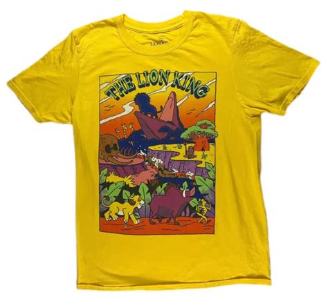 DISNEY THE LION King Simba Timon Pumba Retro Style Print Adult Shirt