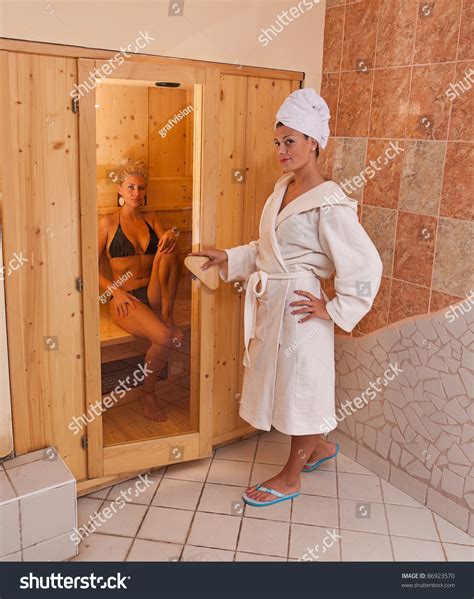 Infrared Sauna Cabin Two Sexy Womans Stock Photo Shutterstock
