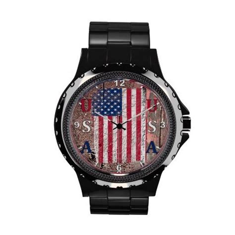 Distressed American Flag Watch Distressed American Flag Red Watch