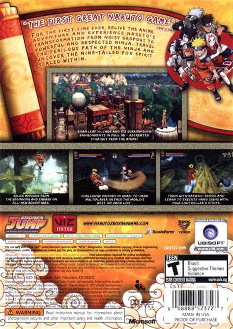 Naruto Rise Of A Ninja 2007 Xbox 360 Box Cover Art Mobygames