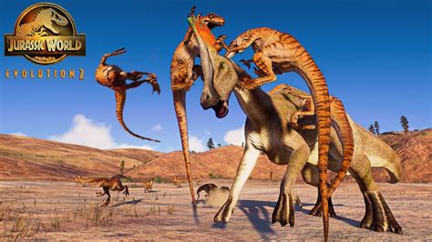 Overpowered Hadrosaurs Vs 25 Raptors Pack Hunting Jurassic World Evolution 2 Youtube
