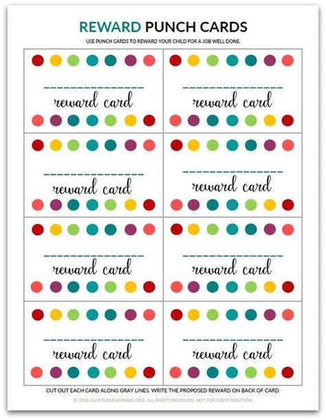 pdf blank reward punch card etsy behavior punch cards card template punch cards