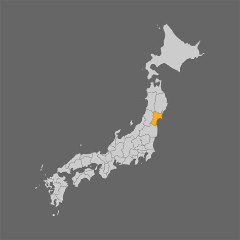 Miyagi Prefecture Highlighted On The Map Of Japan 8295984 Vector Art At