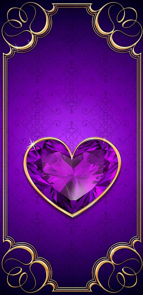 1080p Free Download Purple Heart Bonito Girly Gold Golden Heart