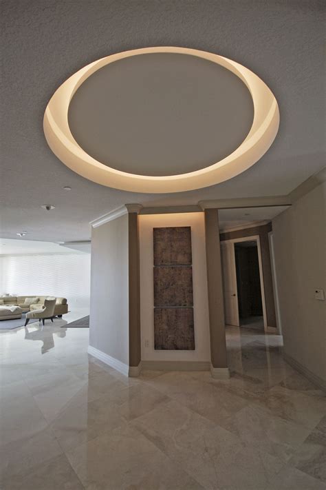 Recessed Circle With Led Lights Ceiling Design Bedroom Ceiling