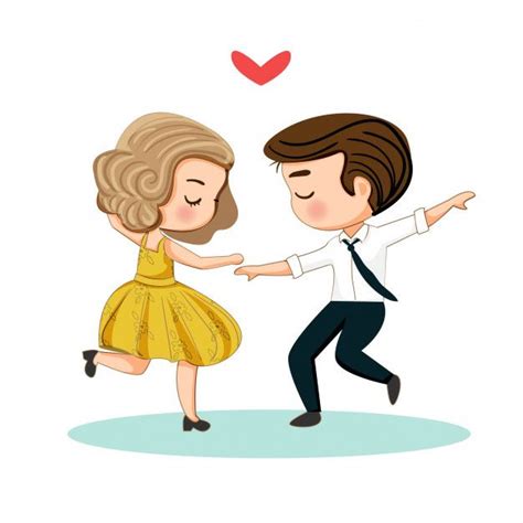 Cute Couple Dancing Together Hand Drawn Illustration En 2020 Bailar