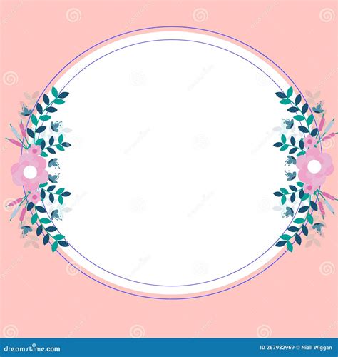 Circle Shape Pink Color Text Frame Surrounded With Assorted Flowers