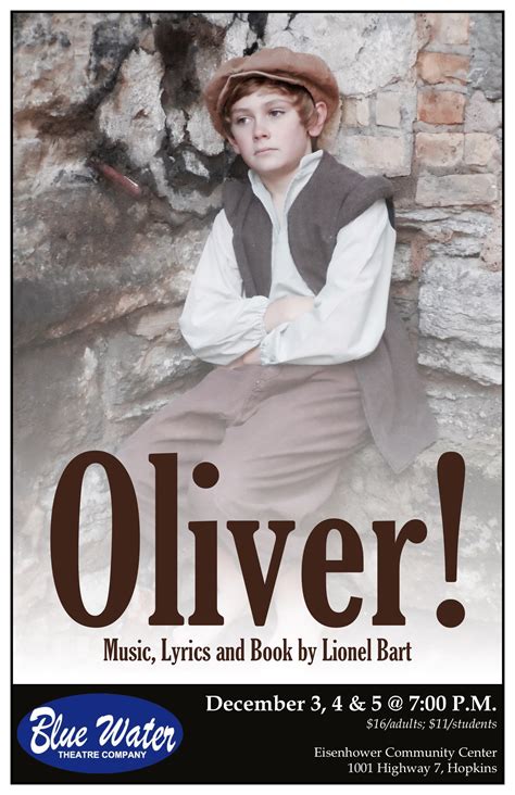 Oliver 2015 Poster Blue Water Theatre Company
