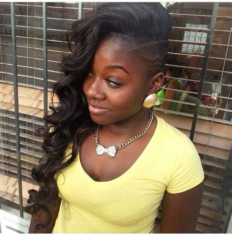 52 of the best shaved side hairstyles. Half shaved head | Human hair weave extensions, Shaved ...