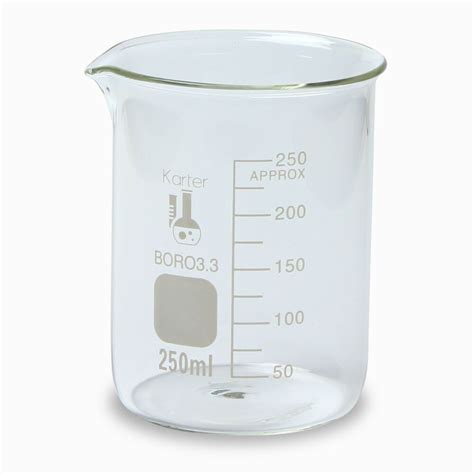 Buy indigo glass beakers come as low form griffin beakers or tall form berzelius beakers. Karter Scientific, 250 ml Low Form Graduated Glass Beaker ...