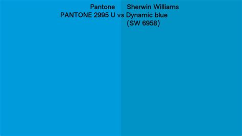 Pantone 2995 U Vs Sherwin Williams Dynamic Blue Sw 6958 Side By Side