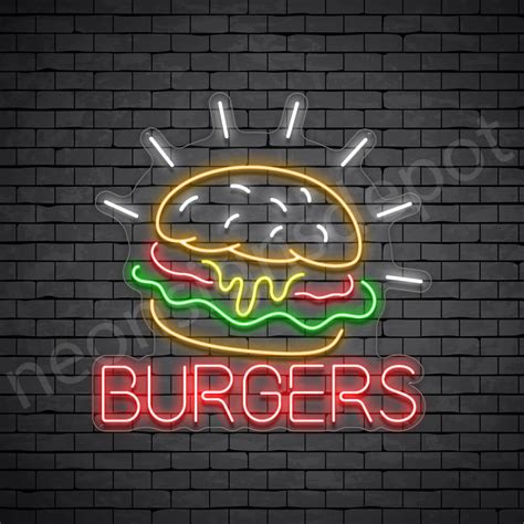 Burgers V7 Neon Sign Neon Signs Depot